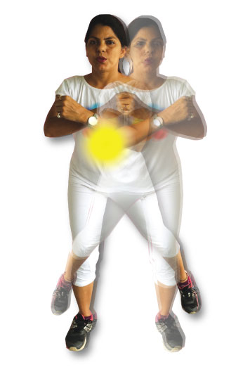 Solar plexus chakra exercises - arms cross & boxing