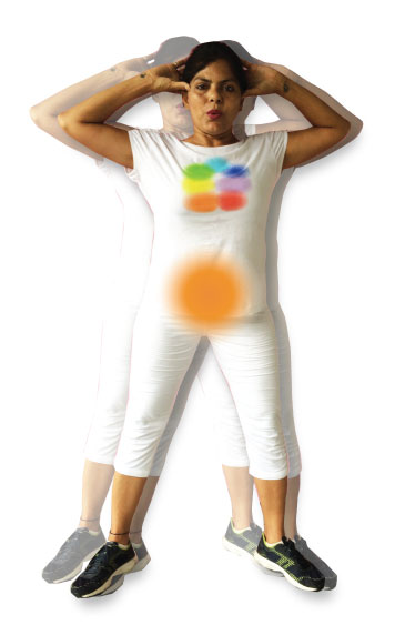 Sacral chakra exercises - pelvis tuck & side knee lift