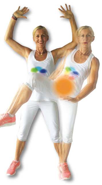 Sacral chakra exercises - pelvis tuck & side knee lift