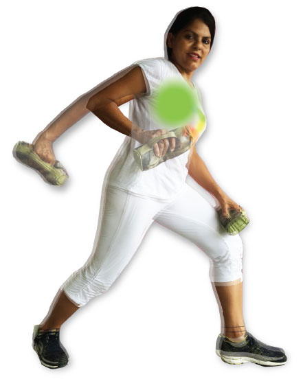 Heart chakra exercises - standing push-ups & triceps kickback