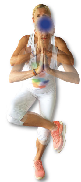 Third eye chakra exercises -one leg squat & half headstand