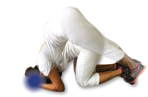 Third eye chakra exercises -one leg squat & half headstand